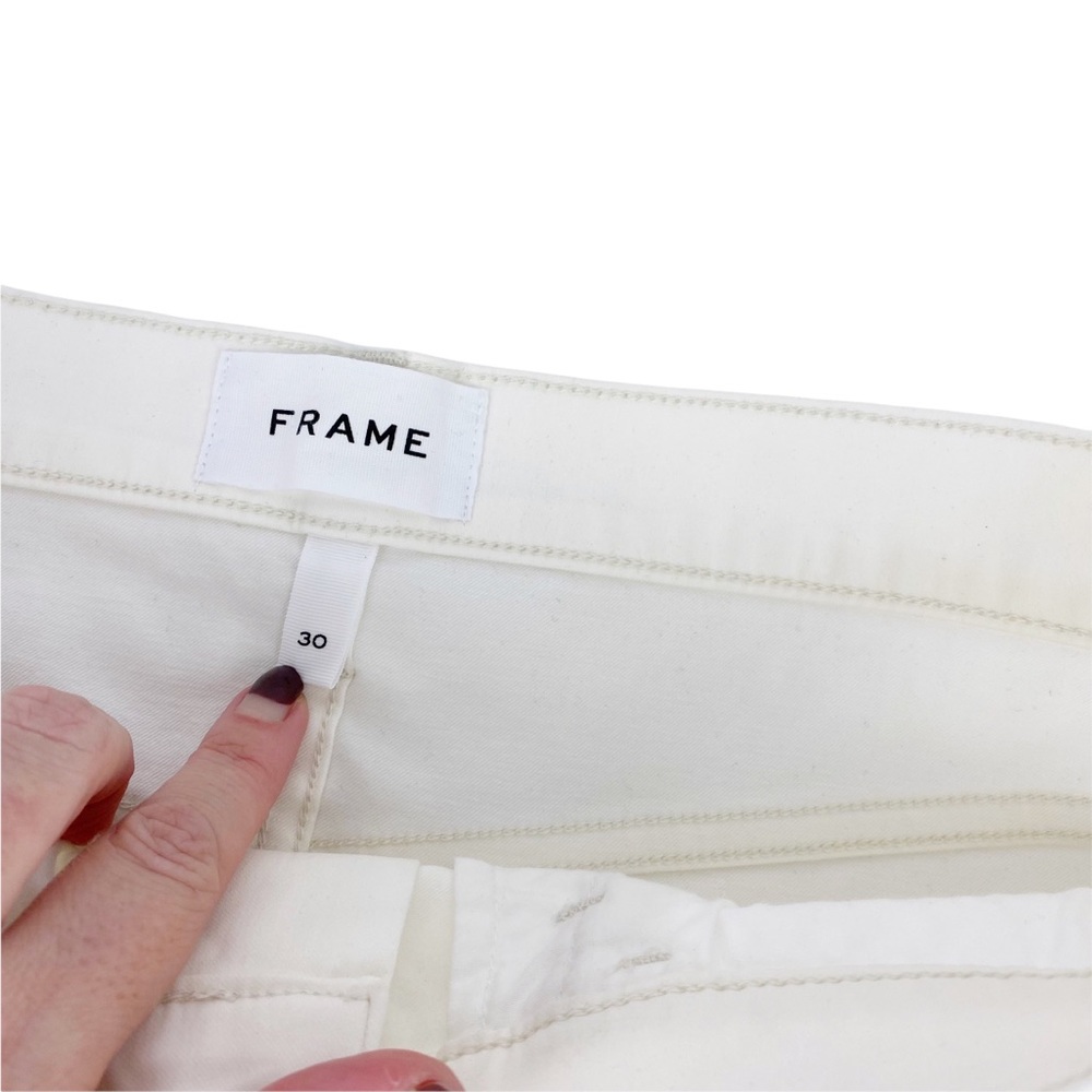 NWT Frame Denim Coated Off White Mini Skirt Size 30 - Picture 8 of 13